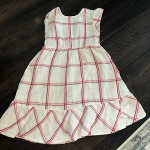Old Navy fit and flair metallic weave Plaid dress